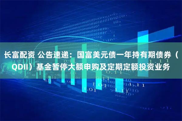 长富配资 公告速递：国富美元债一年持有期债券（QDII）基金暂停大额申购及定期定额投资业务