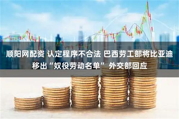 顺阳网配资 认定程序不合法 巴西劳工部将比亚迪移出“奴役劳动名单” 外交部回应